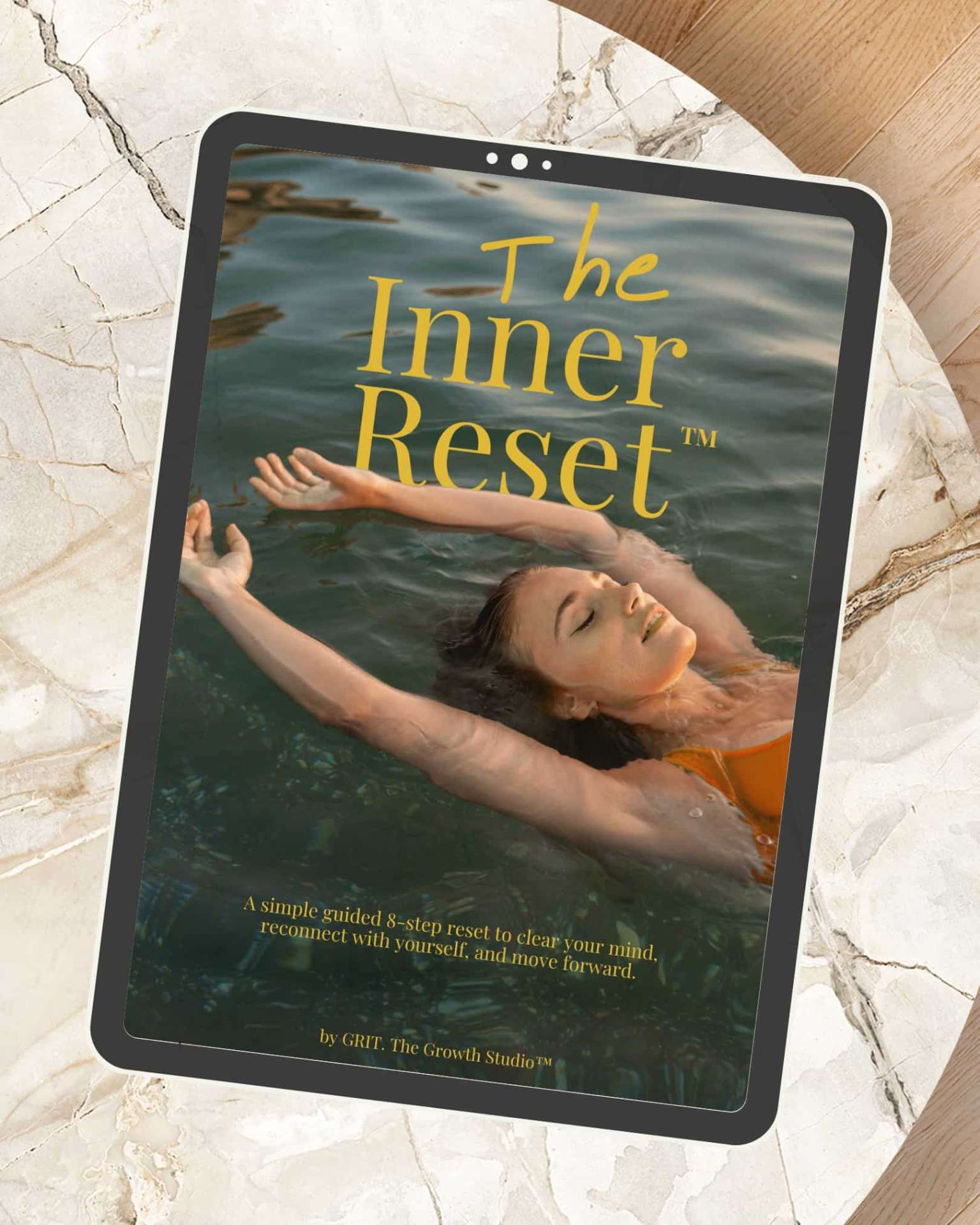 The Inner Reset workbook on a soft yellow background